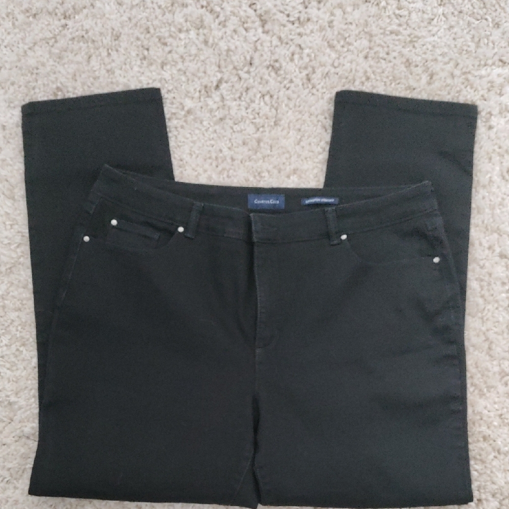 Charter Club Women's Classic Black "Lexington Straight" Jeans Size18S